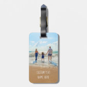 Aangepaste fototekst bagagelabel - uw eigen ontwer (Achterkant verticaal)