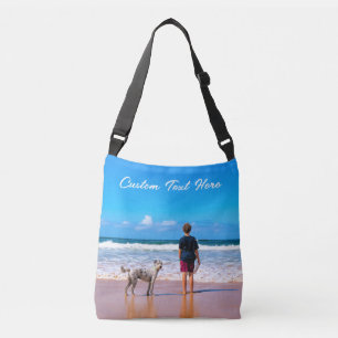 Aangepaste Fototekst Crossbody Bag Uw huisdier Fot Tas