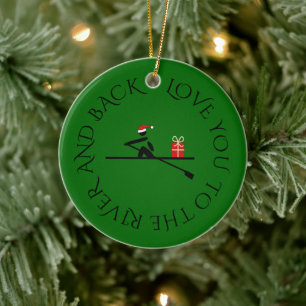 Aangepaste fototekst kerstboomrower groen keramisch ornament