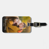 Aangepaste fototekst naam datum bagagelabel (Voorkant horizontaal)