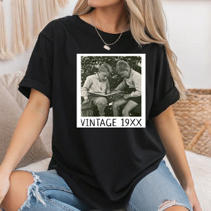 Aangepaste Fototekst Nostalgische 90s Vibe Pic T-shirt