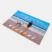 Aangepaste fototekst Welkom doorklep uw foto's van Deurmat (Schuin)