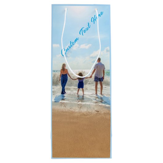 Aangepaste fototekst Wijn Gift Bag je familie foto Wijn Cadeautas (Achterkant)