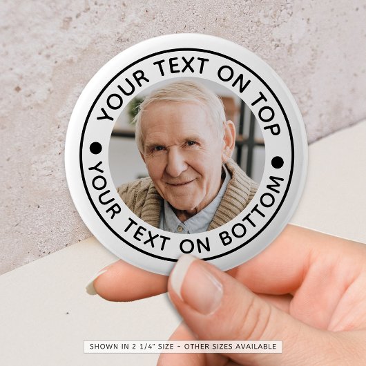 Aangepaste fototekstkleuren ronde button 5,7 cm
