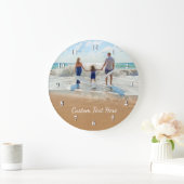 Aangepaste fototekstmuur - Klok uw ontwerp - famil (Huis)