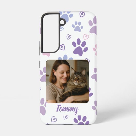 Aangepaste Fototelefoon Case met Paw Prints Samsung Galaxy Hoesje (Achterkant)