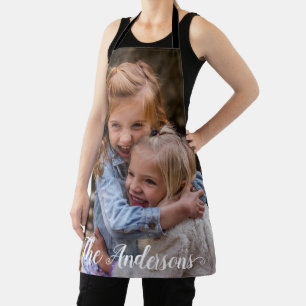 Aangepaste fototemplate Familie Handgeschreven Schort