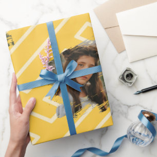 Aangepaste fototemplate Griekse inspiratie geel Cadeaupapier
