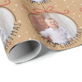 Aangepaste fototoon en zwarte kerstmis cadeaupapier (Rol Hoek)
