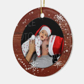 Aangepaste fotoversiering Snowflake Keramisch Ornament (Links)