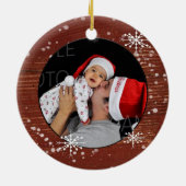 Aangepaste fotoversiering Snowflake Keramisch Ornament (Achterkant)