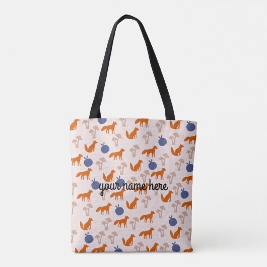 Aangepaste Fox Canvas tas (Achterkant)
