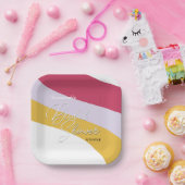 Aangepaste frambozenhoningstroams papieren bordje (Feest)