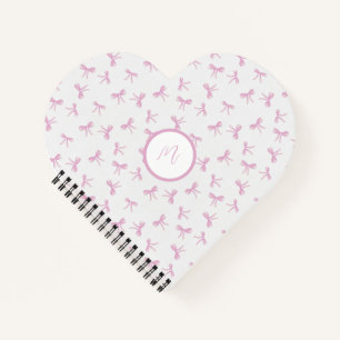 Aangepaste franje coquette roze aquarel lint hart notitieboek