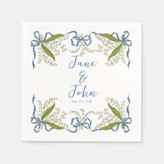 Aangepaste Franse Bloemen Trouwservetten Servet