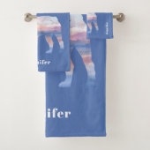 Aangepaste Franse Bulldog Beach Scene Towel set Bad Handdoek (Insitu)