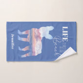 Aangepaste Franse Bulldog Beach Scene Towel set Bad Handdoek (Handdoek)