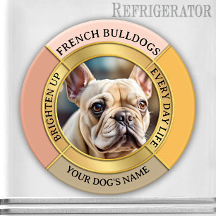 Aangepaste Franse Bulldog Gouden Frame Foto Magnee Magneet