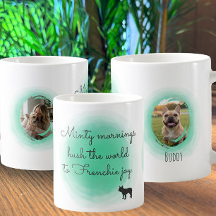 Aangepaste Franse Bulldog Mok in Mintgroene Waterv