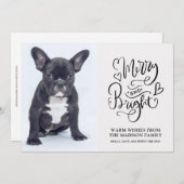 Aangepaste Franse bulldog-puppy-Merry en heldere f Feestdagenkaart (Voorkant / Achterkant)