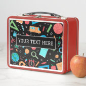 Aangepaste frase naam school levert metalen lunchb (In situ)