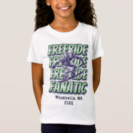 Aangepaste Freeride Snowboarding Locatie Naam T-shirt