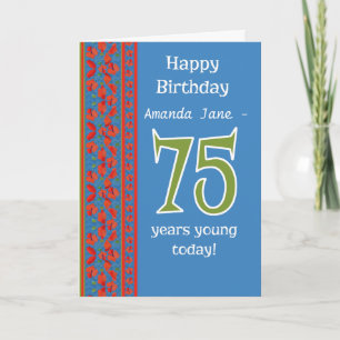 Aangepaste Front Red Field Poppies 75e Verjaardag Kaart