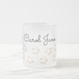 Aangepaste Frosted-Mok met Star -bewerkbare naam Matglas Koffiemok