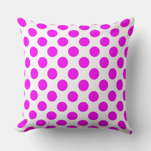 Aangepaste Fuchsia Pink Polka DotThrow Pillow Kussen