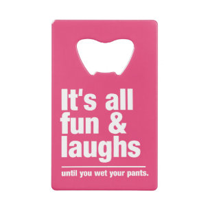 Aangepaste FUN- en LAUGHS-flesopening Kredietkaart Flessenopener