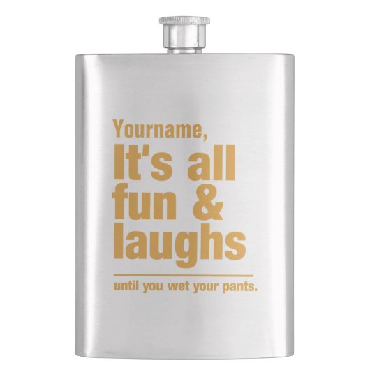Aangepaste FUN- en LAUGHS-kolf Heupfles (Voorkant)