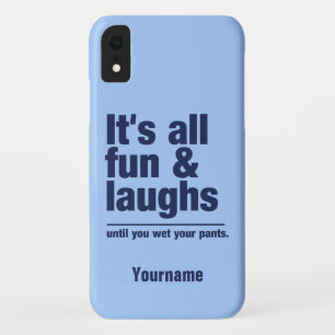 Aangepaste FUN & LAUGHS-naam en kleurtelefoongeval iPhone XR Hoesje