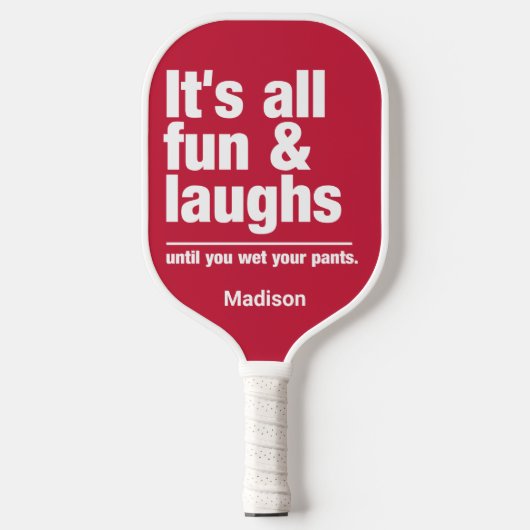 Aangepaste FUN & LAUGHS-naam & kleur Pickleball Pa Paddle (Voorkant)