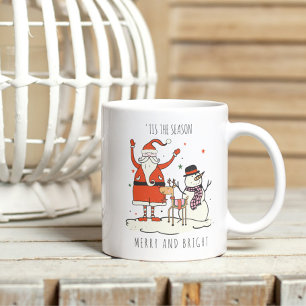 Aangepaste Fun Santa Snowman Rendier Christmas Hyg Tweekleurige Koffiemok