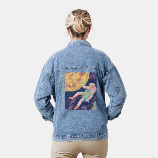 Aangepaste Funky Astronaut Denim Jacket (Model)