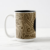 Aangepaste Funky Gold Paisley Pattern-Mok Tweekleurige Koffiemok (Links)