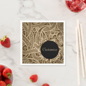 Aangepaste Funky Gold Paisley Pattern Napkins Servet (Insitu)