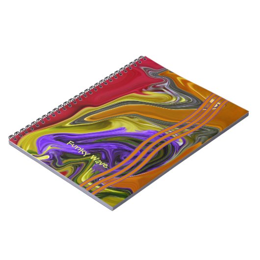 Aangepaste Funky Liquid Wave Abstract Notitieboek (Linkerzijde)