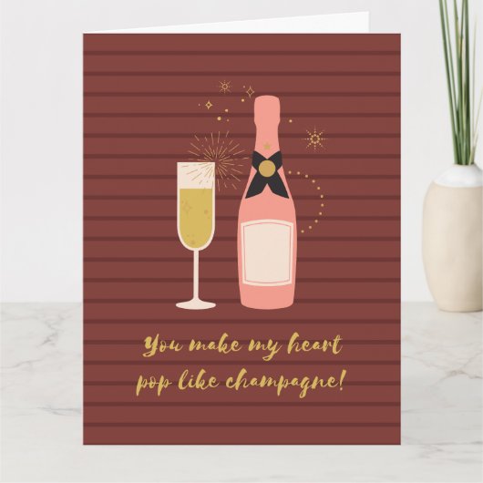 Aangepaste Funny Champagne Pun Valentijnsdag Kaart (Voorkant)