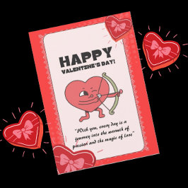Aangepaste Funny Cupid Valentijn's Day Heart Degie Feestdagenkaart