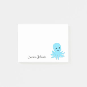 Aangepaste Funny Fat Blue Octopus-laptop Post-it® Notes