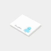 Aangepaste Funny Fat Blue Octopus notepad Post-it® Notes (Schuin)