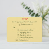 Aangepaste Funny Holiday Kerstbruiloft Noite RSVP Kaartje (Staand voorkant)