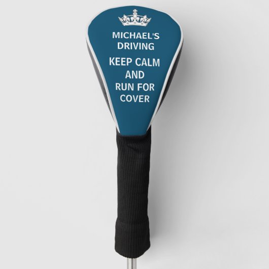 Aangepaste Funny Keep Calm Blue Golfheadcover (Voorkant)