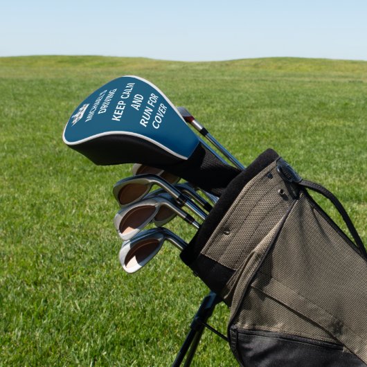 Aangepaste Funny Keep Calm Blue Golfheadcover (Insitu)