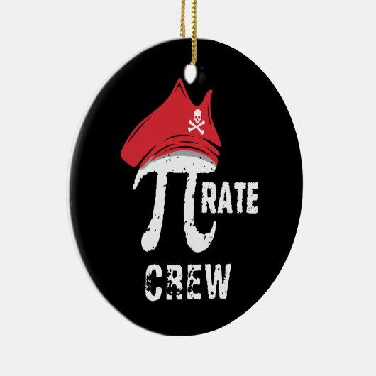 Aangepaste Funny Pi Day Pirate Crew Keramisch Ornament (Rechts)