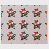 Aangepaste Funny Pug Santa Kerstmis Cadeaupapier (Vlak)