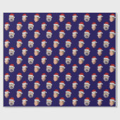 Aangepaste Funny Santa Hat Face 3 foto's Cadeaupapier (Vlak)