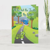AANGEPASTE FunnY Turtle Cross the Road Birthday Kaart (Voorkant)