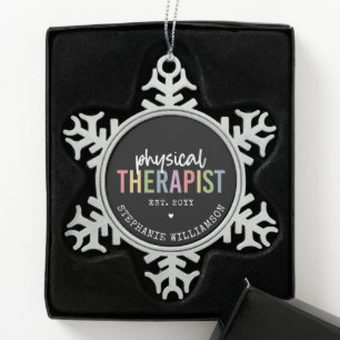 Aangepaste fysieke therapie PT Afstuderen Tin Sneeuwvlok Ornament